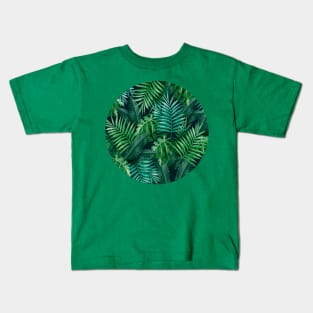 Green Exotic Forest Leaves Kids T-Shirt